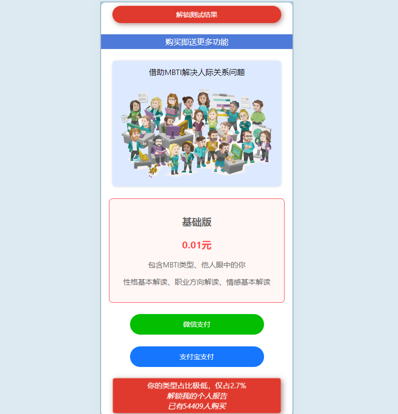 Mbti人格测试系统